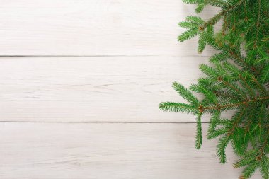 Noel ağacı dalları arka planda