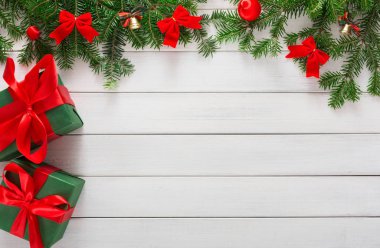 Neşeli Noel arka plan, üstten görünüm