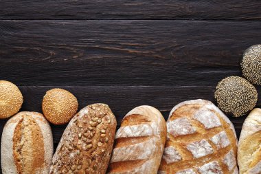 Fırın arka plan, siyah ekmek çeşitler