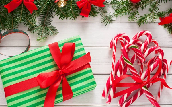 Noel arka plan, üstten görünüm hazırlanıyor