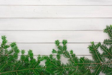 Noel ağacı dalları arka planda