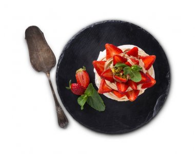 Fitness restoran tatlı üzerinde beyaz izole