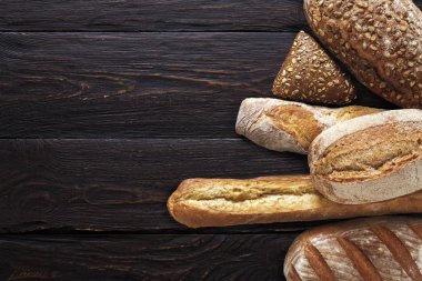 Fırın arka plan, siyah ekmek çeşitler