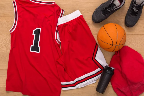 篮球运动员的衣服顶视图 — 图库照片