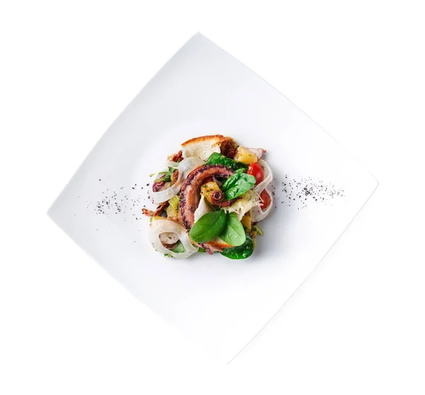 Salát s chobotnice a zeleniny, samostatný — Stock fotografie