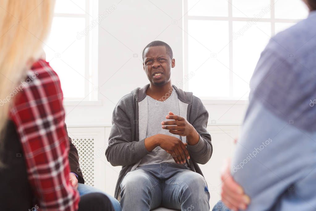 Meeting of support group, therapy session