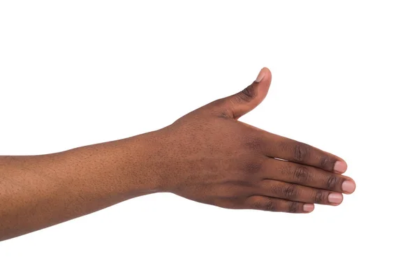 One black mans hand ready to shake hands — Stock Photo, Image
