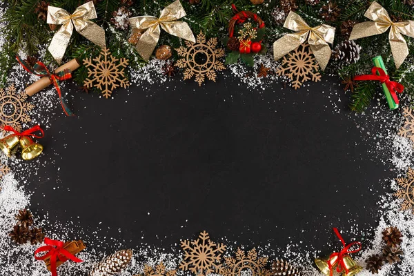 Kerstmis decoratie achtergrond, kopie ruimte — Stockfoto