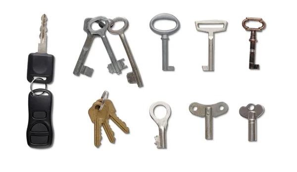 Set of keys isolated at white background — Stock Photo, Image