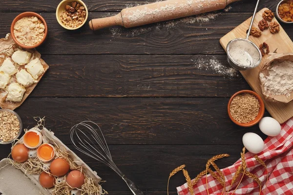 stock image Baking classes or dough making background and mockup