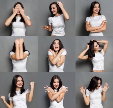 Duygu genç kadın studio geçmiş vasıl ayarla.