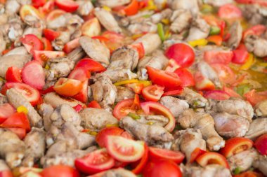 Izgara tavuk budu ve kanatlar sokak yemek Festivali için