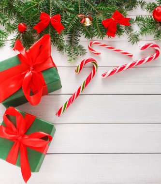 Neşeli Noel arka plan, üstten görünüm