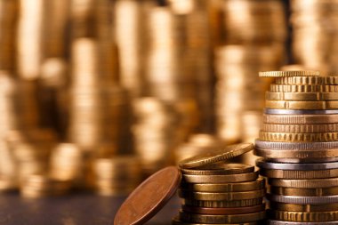 Altın madeni para yığınları, zengin para arka plan