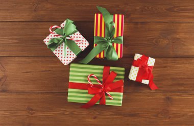 Neşeli Noel arka plan, üstten görünüm