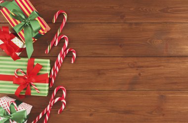 Neşeli Noel arka plan, üstten görünüm