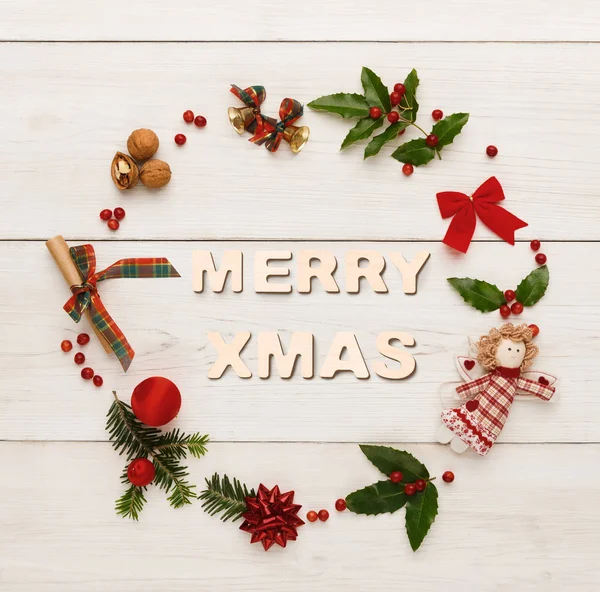 Merry xmas hälsning, dekoration bakgrund — Stockfoto