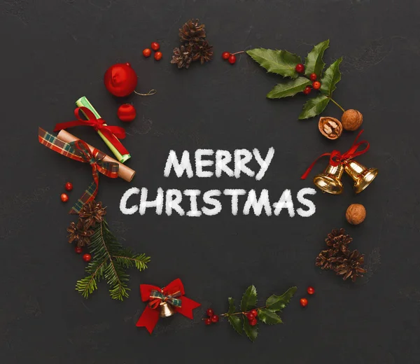 Merry christmas greeting, decoratie achtergrond — Stockfoto