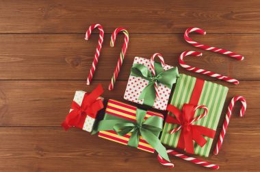 Neşeli Noel arka plan, üstten görünüm