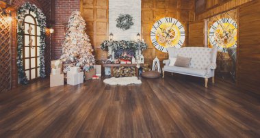 Rahat Noel iç çam ağacı ve şömine