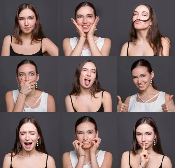 女性のさまざまな感情のセット — ストック写真