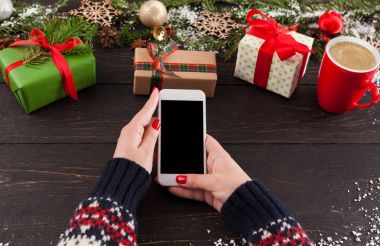 Kış tatilleri için hazırlık. Online alışveriş için Christams sunar.