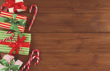 Neşeli Noel arka plan, üstten görünüm