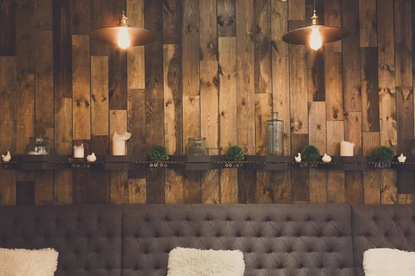 Vintage Holz Loft Interieur des Restaurants — Stockfoto