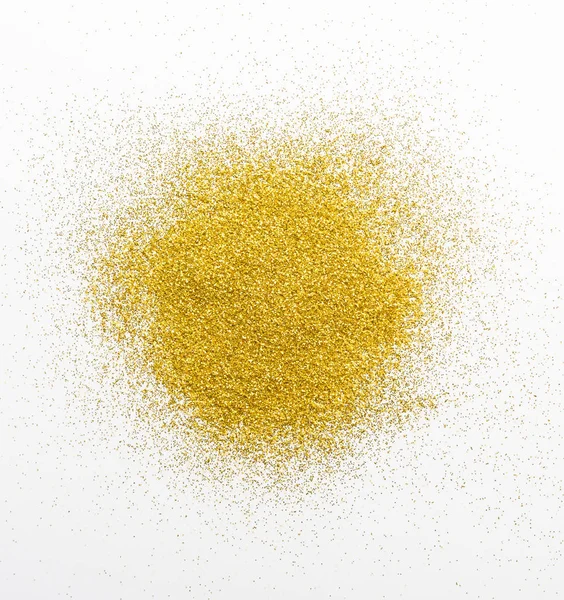 Fehér alapon arany csillogó homok textúra — Stock Fotó