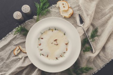 Tatlım mantar en iyi manzaralı lezzetli krem çorba