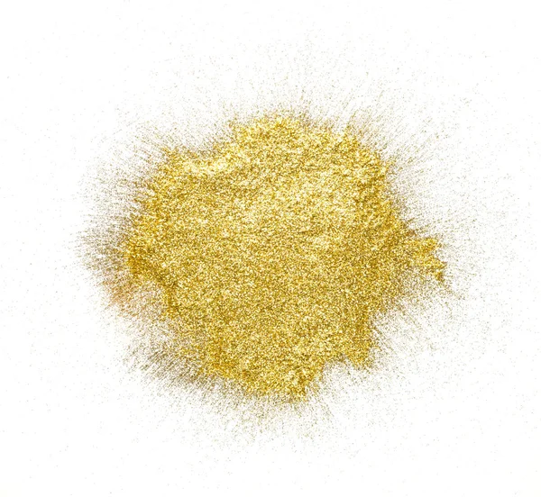 Golden glitter sand texture on white background — Stock Photo, Image