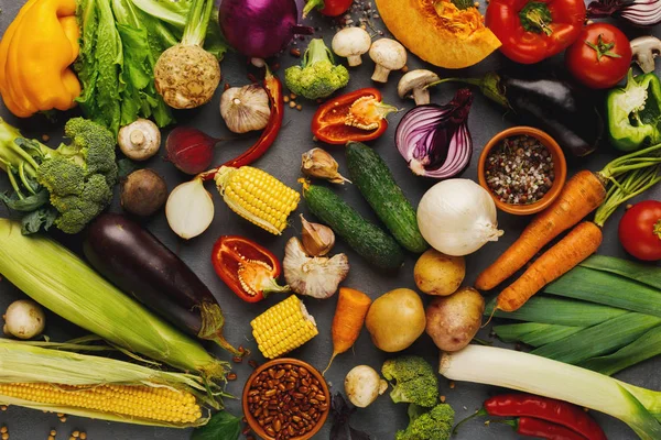Fondo fresco de verduras brillantes — Foto de Stock