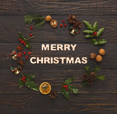 Neşeli Noel tebrik, dekorasyon arka plan