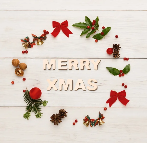 Merry xmas hälsning, dekoration bakgrund — Stockfoto