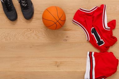 Basketbol oyuncu kıyafeti arka plan Üstten Görünüm