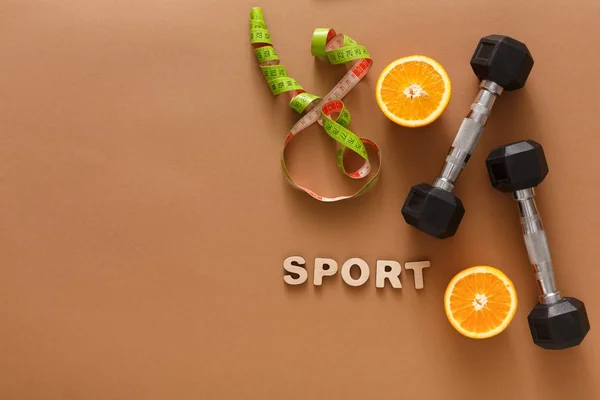Fitness background, slimming tools copy space — Stock Photo, Image