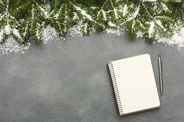 Christmas wish list on gray table background — Stock Photo, Image