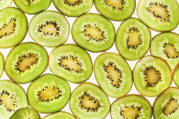 Backlit felii de kiwifruit fundal — Fotografie, imagine de stoc