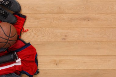 Basketbol oyuncu kıyafeti arka plan Üstten Görünüm