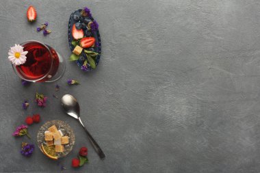 Renkli gıda arka plan, üstten görünüm