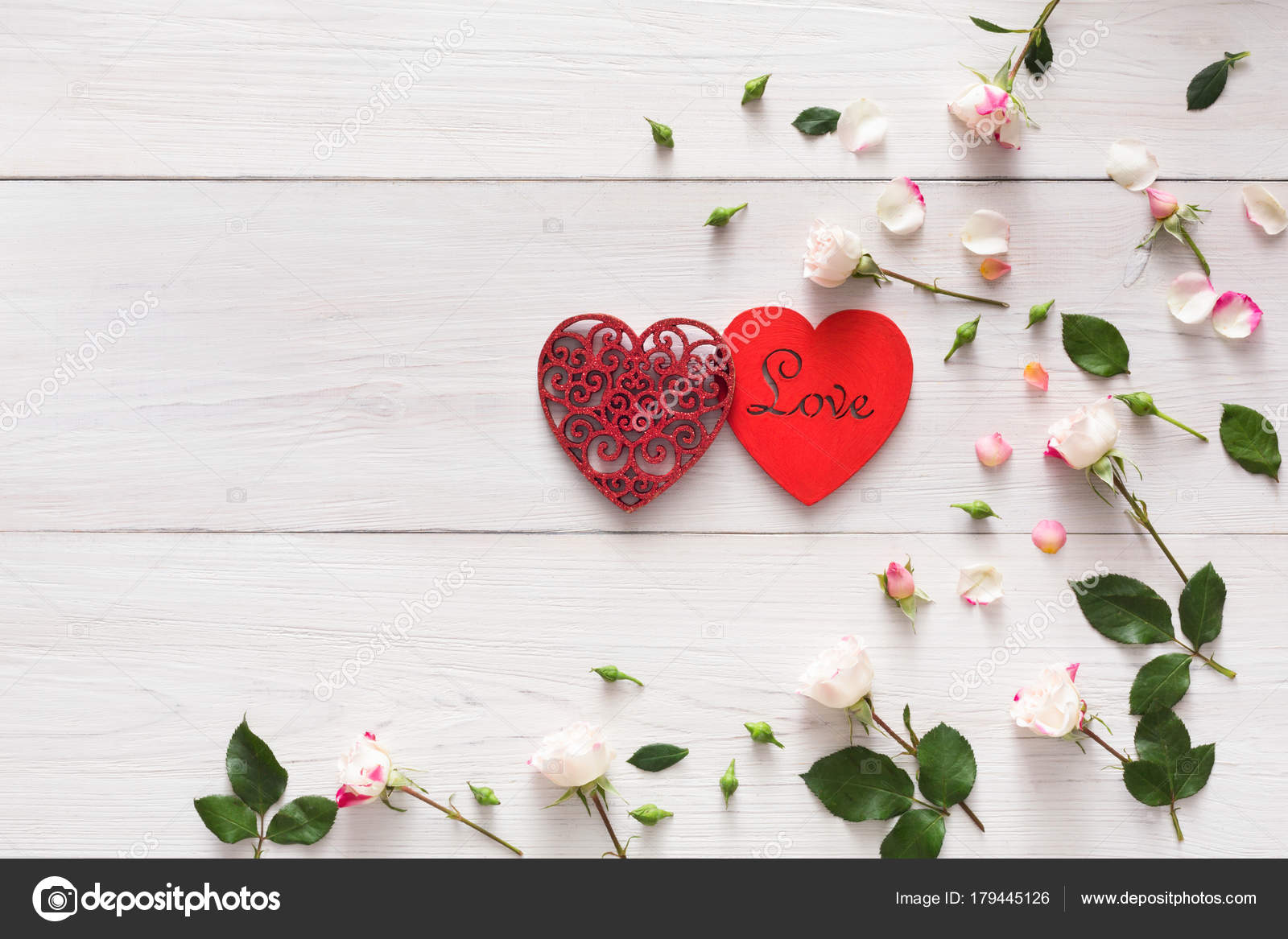 Scattered Pink Rose Flowers And Handmade Hearts Couple With Copy Space On White Rustic Wood Happy Lovers Day Mockup Valentines Holiday Concept Photo Scattered Pink Rose Flowers And Handmade Hearts Couple With Copy Space On White Rustic Wood Happy Lovers Day Mockup Valentines Holiday Concept Photo