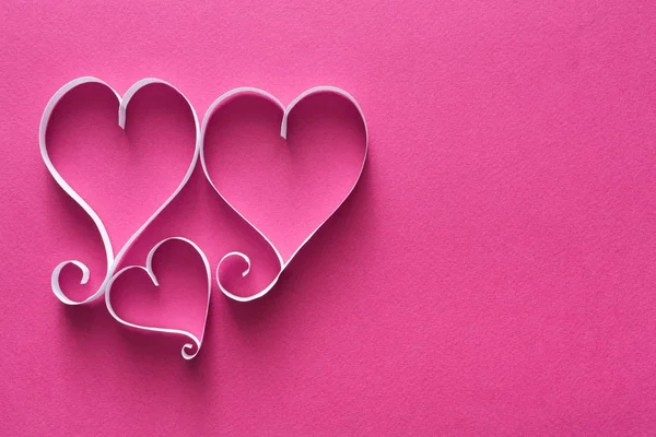 San Valentino sfondo con carta fatta a mano cuore forme decorazione — Foto Stock