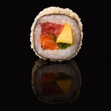 Japon rulo siyah arka plan yansıtma