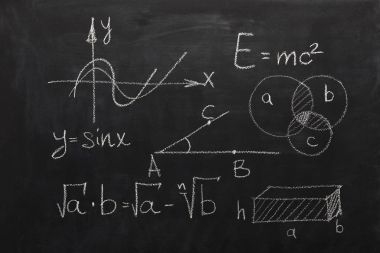 Matematik formülleri Siyah Kara tahta üzerinde