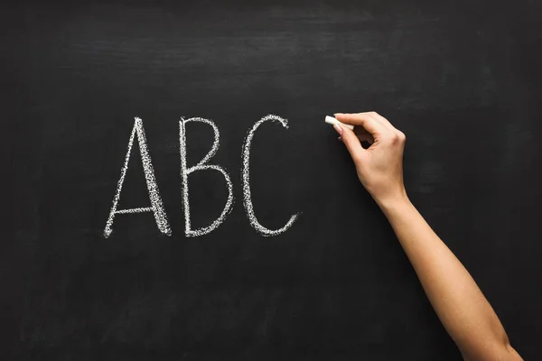 Nő abc chalkboard fekete írás — Stock Fotó
