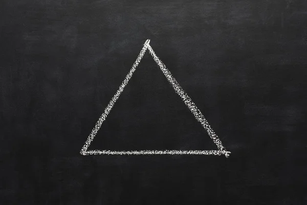 Triangle drawn with chalk on blackboard — Stock Photo, Image