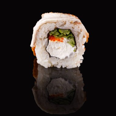 Japon rulo siyah arka plan yansıtma