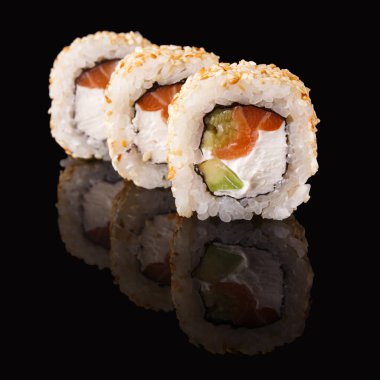 Japon rulo siyah arka plan yansıtma