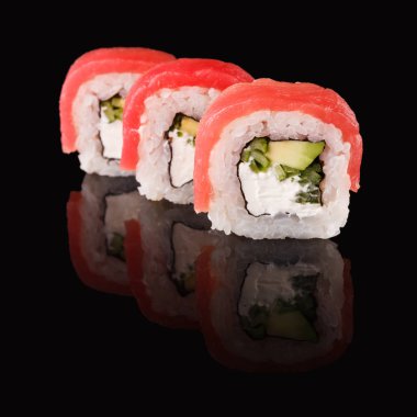 Japon rulo siyah arka plan yansıtma