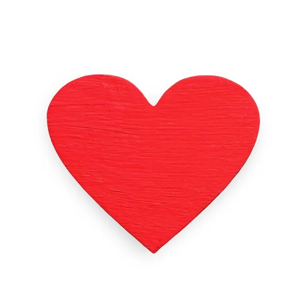 Ημέρα του Αγίου Βαλεντίνου ημέρα κόκκινο φόντο ξύλινη καρδιά απομονωμένη — Φωτογραφία Αρχείου